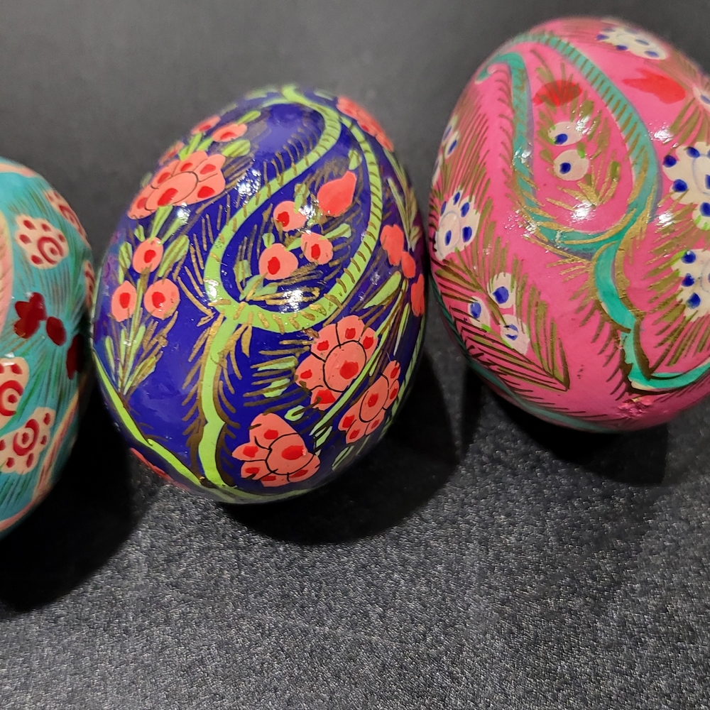 Floral decorative hand-painted Easter eggs